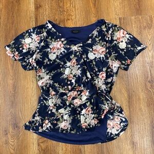 ALYX Women’s floral blouse flowy top size large blue flower pattern